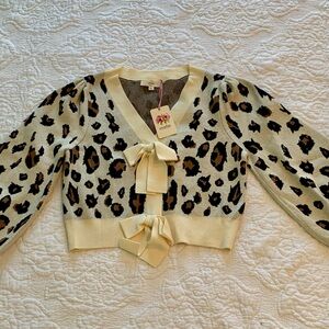 Cream and Brown Leopard Cardigan